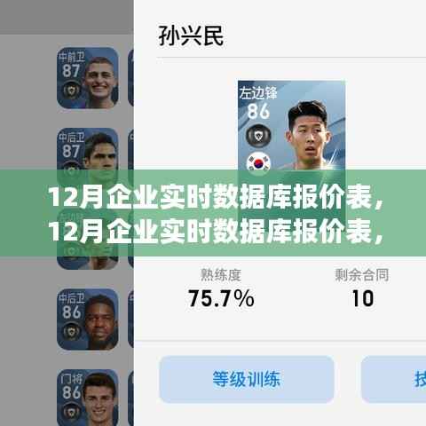 12月企业实时数据库报价表,背景、进展及商业领域影响全解析