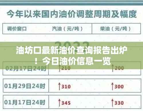 油坊口最新油价查询报告出炉！今日油价信息一览