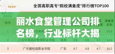 丽水食堂管理公司排名榜，行业标杆大揭秘！