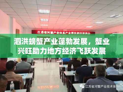 泗洪螃蟹产业蓬勃发展,蟹业兴旺助力地方经济飞跃发展