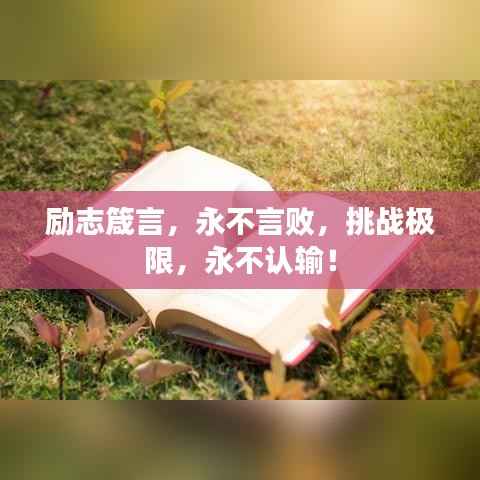 励志箴言,永不言败,挑战极限,永不认输!